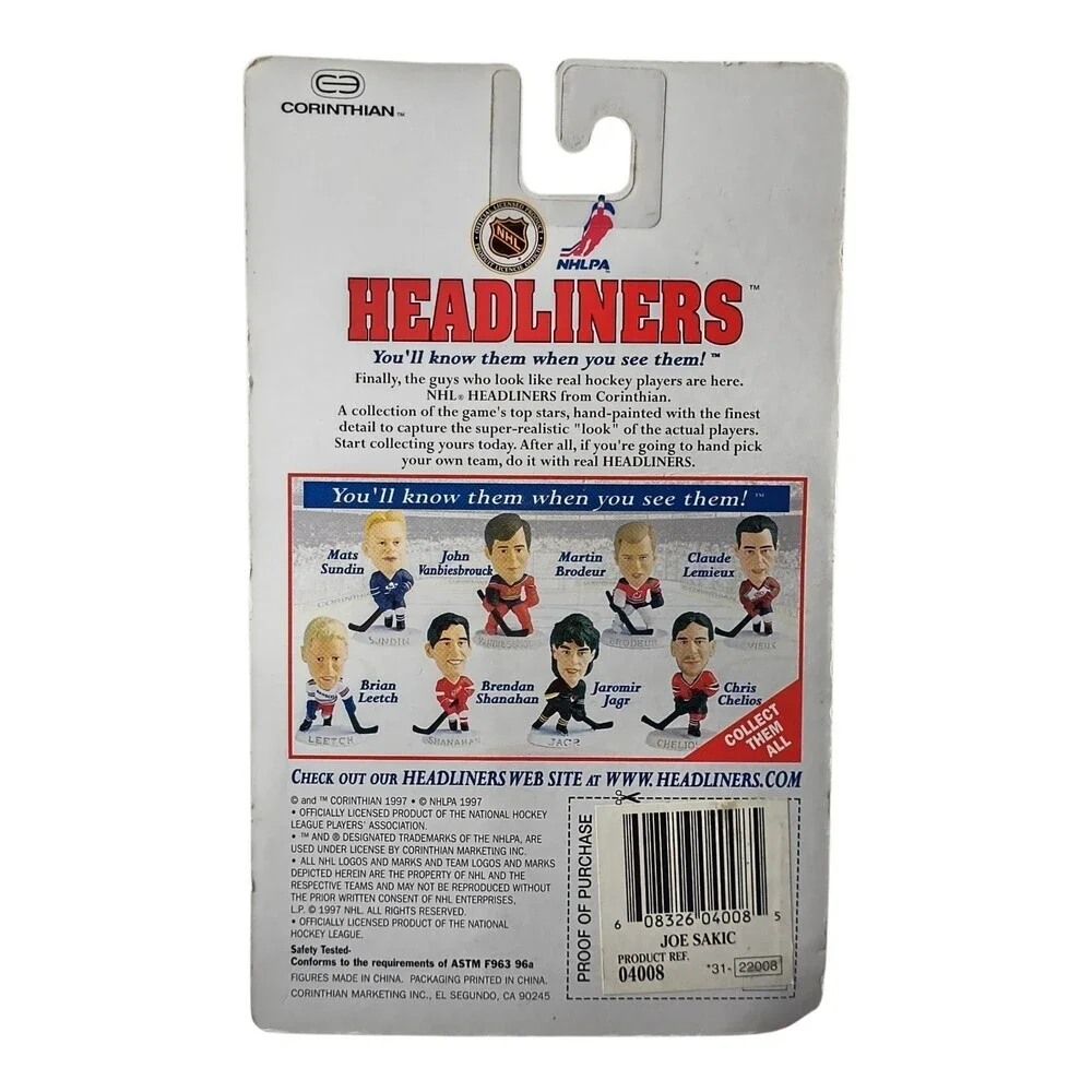 NEW 1997 Corinthian headliners joe sakic NHL Figure